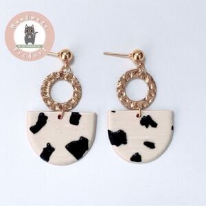 🖤New Stylish Polymer Clay Earrings S925 Gold Posts